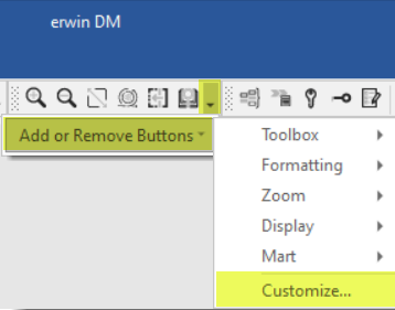 Hotkeys for Erwin Data Modeler